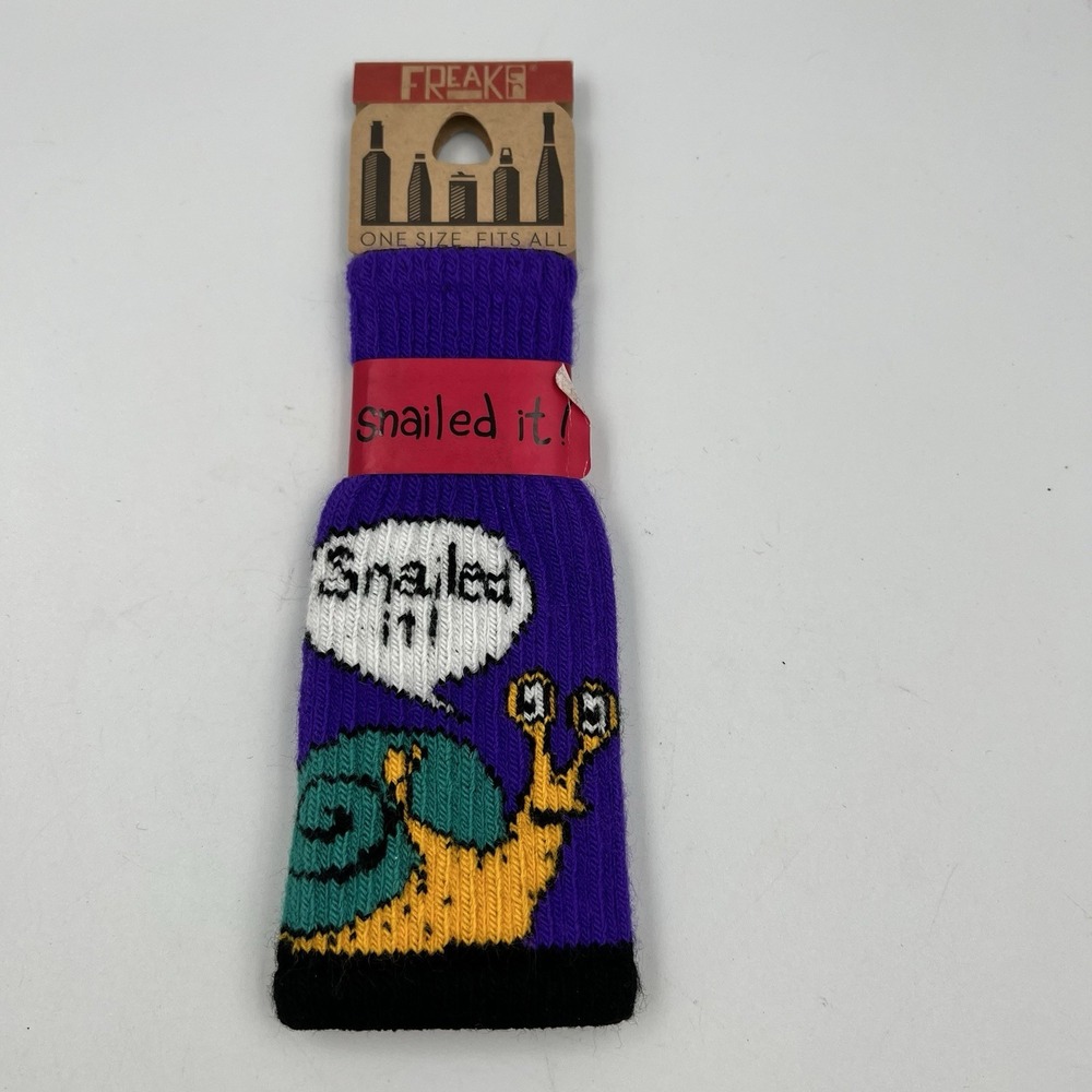 NEW! Freaker Koozie Snailed It USA Sweater Bottle Can Insulator Purple One Size